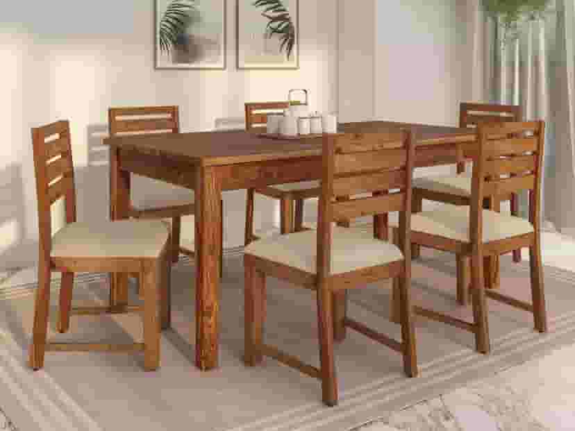 Adore Solid Sheesham Wood 6 Seater Dining Set