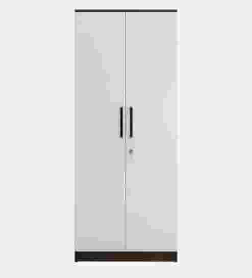 Adore 2 Door Compact Wardrobe in walnut & gloss white finish 