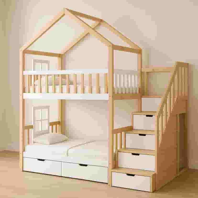 Adore Kids Bunk Bed Solidwood Hut 