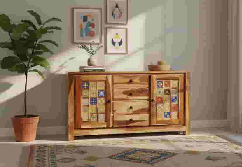 Adore Ceremika Sideboard Cabinet With 3 Drawers and 2 Doors