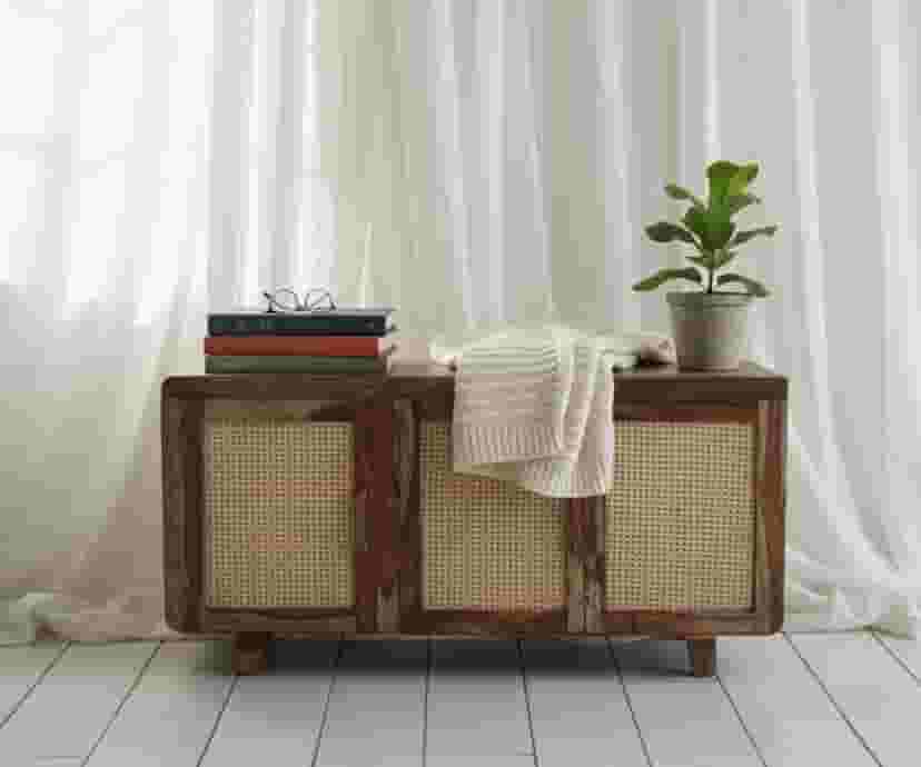 Adore 3 Door Rattan Sideboard Cabinet 