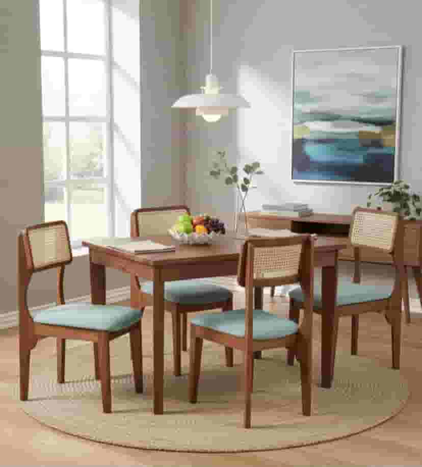 Adore Mehul Rattan 4 Seater Dining set