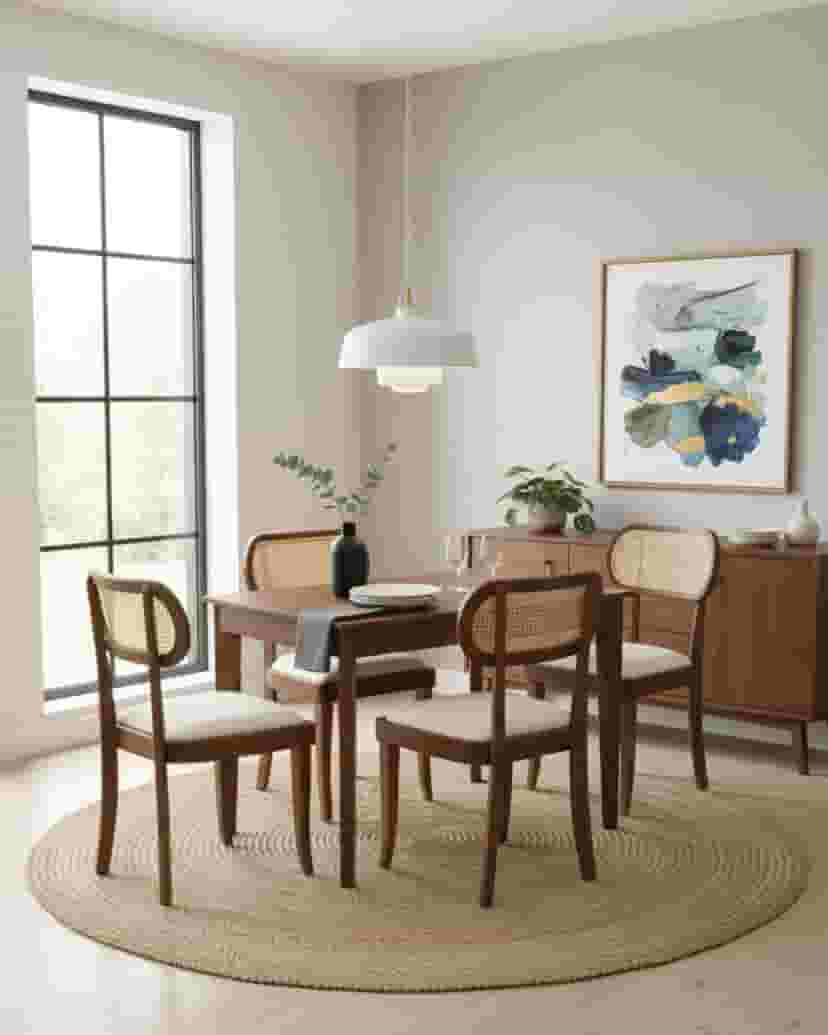 Adore Round Back Rattan  4 Seater Dining Set