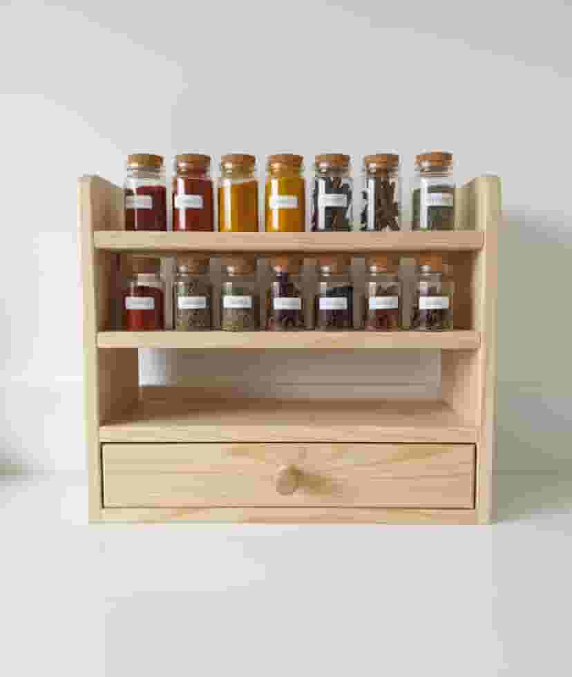 Adore Kitchen Spice Organiser with Singel Drawer Storage | Spice rack 