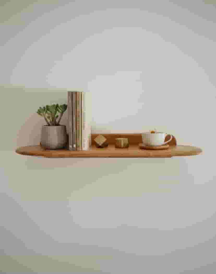 Adore Floating wooden Shelf | Curve Egde | Solid wood| Home decor 