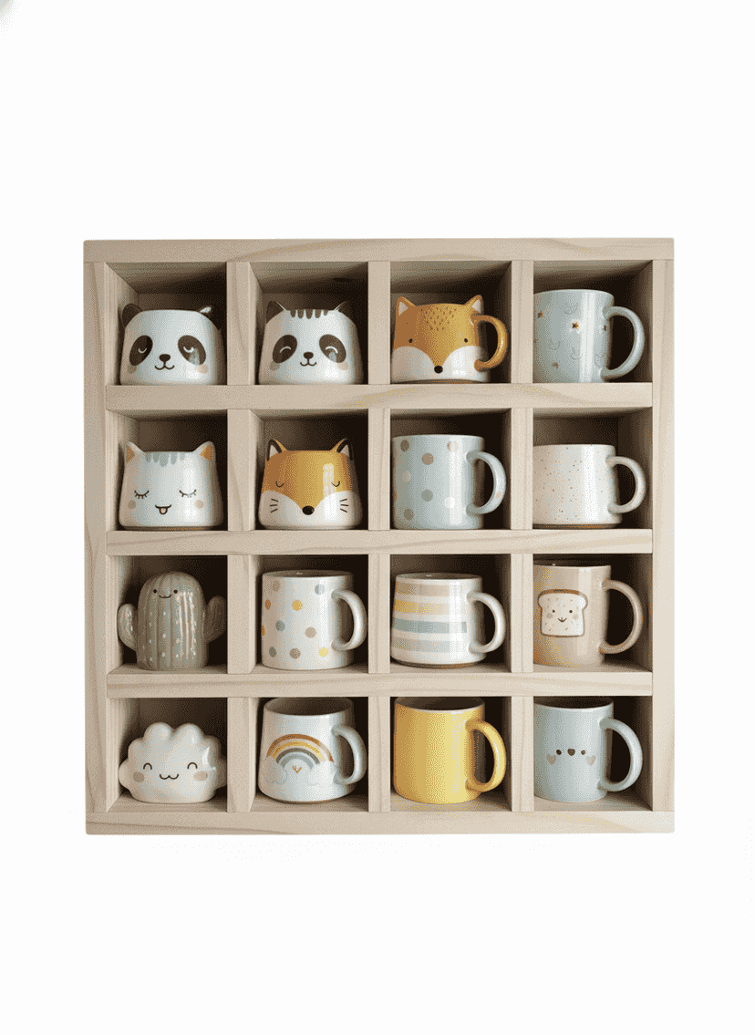 Adore Coffee Mug Organiser With 16 Compartments | Kitchen Organiser