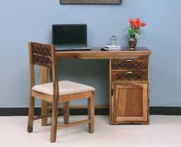 Adore Mahira Computer table with storage in Solid  Sheesham Wood