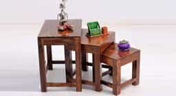 Adore Nesting Table Set of 3 in Solid Wood 