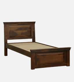 Adore kirat Single Bed Non-Storage in Solid Sheesham Wood 