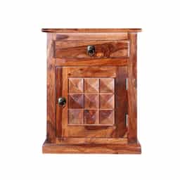 Adore wooden Diamond BedSide table solid Sheesham wood 