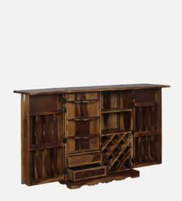 Adore Ceramic Bar Cabinet In Solid Sheesham Wood