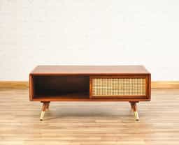 Adore Coffee Table in Mango Wood And Rattan