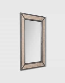 Adore Grey Rattan Cane Mirror frame in Solid Wood