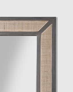 Adore Grey Rattan Cane Mirror frame in Solid Wood