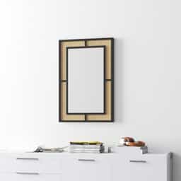 Adore Diva Mirror Frame in Solid Wood & Rattan Mesh 