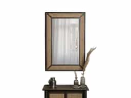 Adore Grey Rattan Cane Mirror frame in Solid Wood