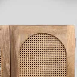 Adore Boho Rattan Cabinet in Solid Mango Wood 