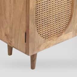 Adore Boho Rattan Cabinet in Solid Mango Wood 