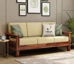 Adore Solid Sheesham Wood 3 Seater Sofa 