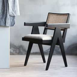 Adore Black Chandigarh Chair with Cushion Seat