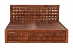 Adore King Size Diamond  Front Trolley Bed in Solid Sheesham Wood