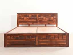 Adore Solid Woodraw Bed With Front Trolley King Size 