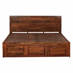 Adore Adhir Solid Sheesham Wood King Size Front Trolley bed 
