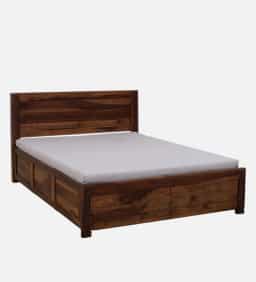 Adore Solid Wood Queen Size Bed With Box Storage 