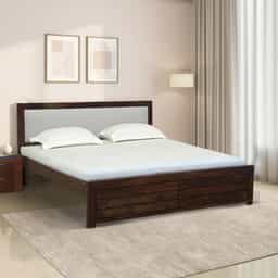 Adore Solid Wood Cushion Non Storage Bed 