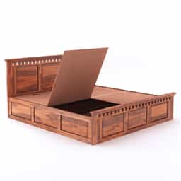 Adore Rosewood Kuber King Size Bed With Box Storage 