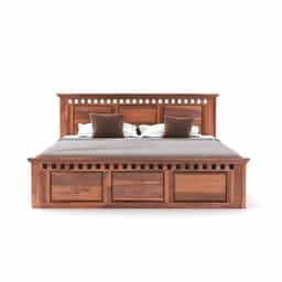 Adore Rosewood Kuber King Size Bed With Box Storage 
