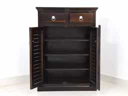 Adore Solid Sheesham Wood Shutter Door Cabinet with 2 Drawers & 2 Doors