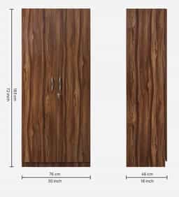 Adore 2 Door Wardrobe with Single Shelf in Rosehoney finish