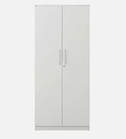 Adore 2 Door Wardrobe with Big Drawer and 2 Shelves in Glossy white finish