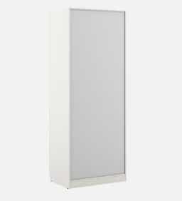 Adore 2 Door Wardrobe with Big Drawer and 2 Shelves in Glossy white finish