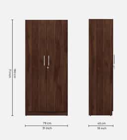 Adore 2 Door Wardrobe With 2 Shelves in Sheesham finish 