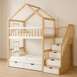 Adore Kids Bunk Bed Solidwood Hut 