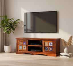 Adore Ceramika Tv Cabinet Solid Sheesham Wood