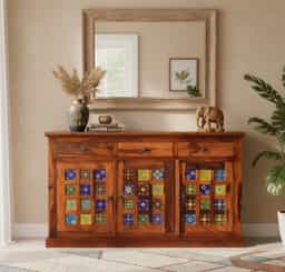 Cermika Solid Rosewood Sideboard Cabinet