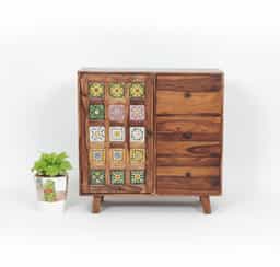 Adore Mini Cabinet With 3 Drawers And Single Door