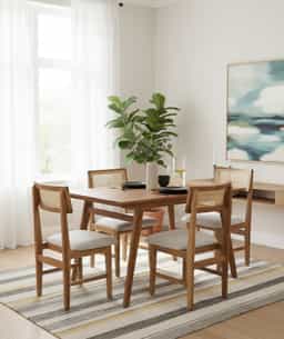 Adore Carls Rattan 4 Seater Dining set 