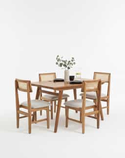Adore Carls Rattan 4 Seater Dining set 