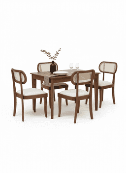 Adore Round Back Rattan  4 Seater Dining Set