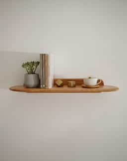 Adore Floating wooden Shelf | Curve Egde | Solid wood| Home decor 