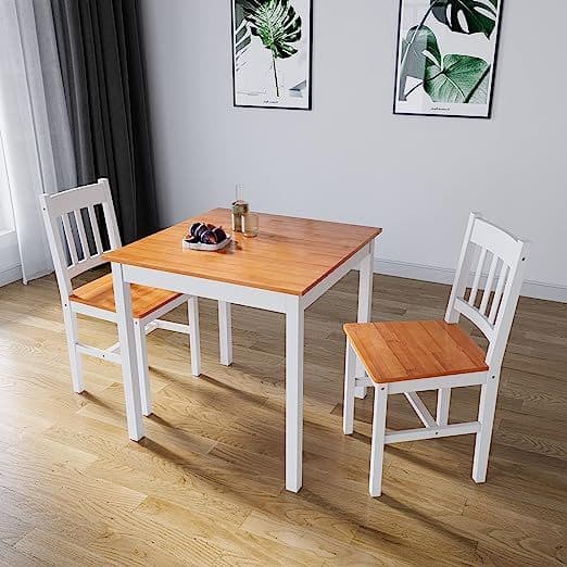 Adore 2 Seater Dining Set in Natural and Deco Finish Solid wood