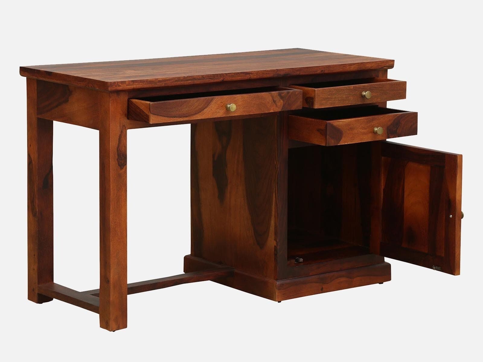 Adore Soild Sheesham Wood Study table with drawers and storage cabinet