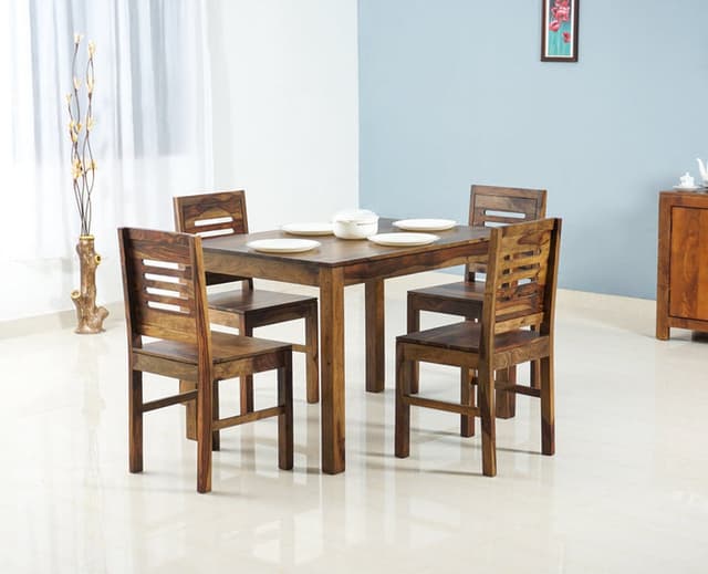 Adore Urban-Cut  4 Seater Dining Set in Solid Sheesham Wood