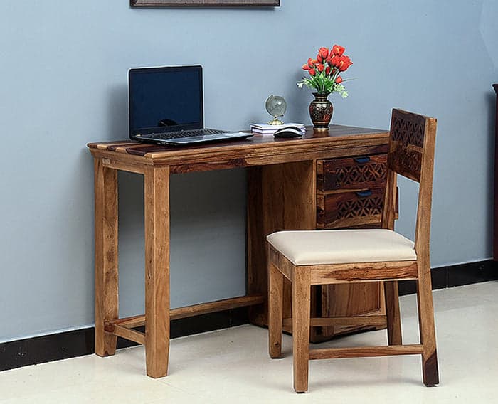 Adore Mahira Computer table with storage in Solid  Sheesham Wood