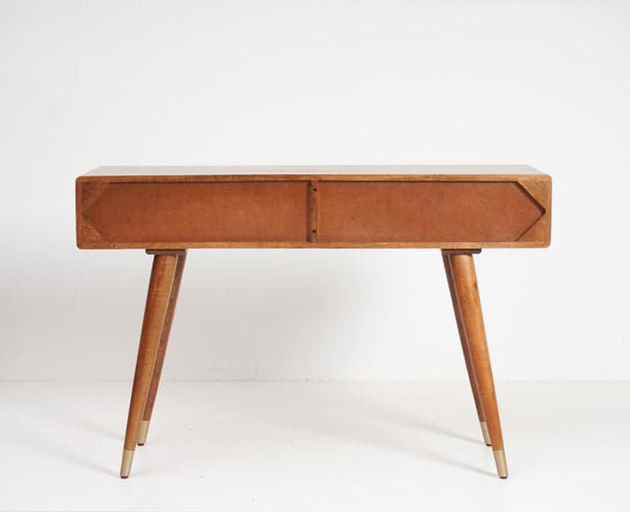 Adore Solid-Wood Study Laptop Table With Two Rattan Drawer 