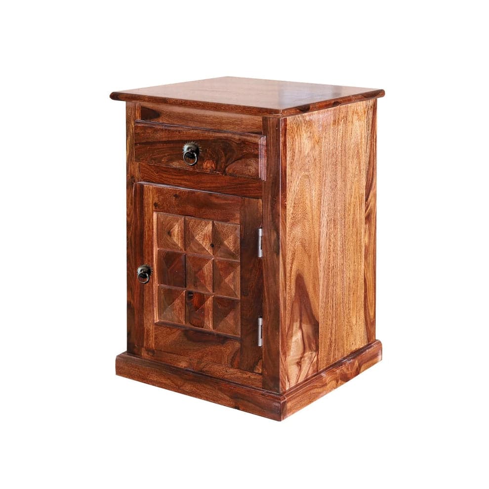 Adore wooden Diamond BedSide table solid Sheesham wood 